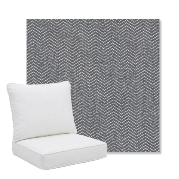 Picture of Odette Slate | Pillow Back Deep Seating Outdoor Cushions - Sunbrella© Fabric