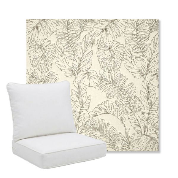 Picture of Palma Whitesand | Pillow Back Deep Seating Outdoor Cushions - Sunbrella© Fabric