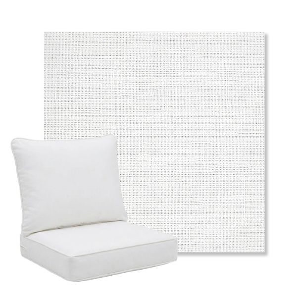 Picture of Piazza White | Pillow Back Deep Seating Outdoor Cushions - Sunbrella© Fabric
