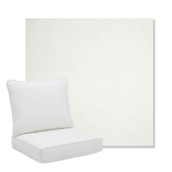 Picture of Pique Salt | Pillow Back Deep Seating Outdoor Cushions - Sunbrella© Fabric