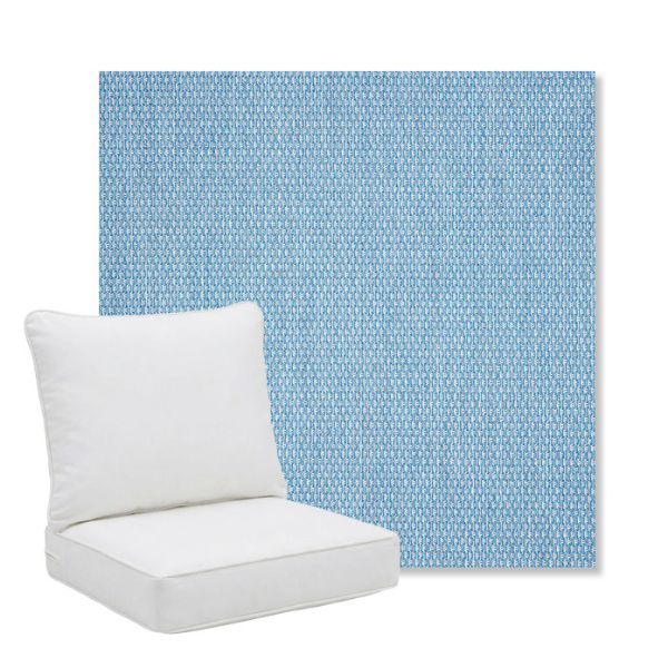 Picture of Pique Sky | Pillow Back Deep Seating Outdoor Cushions - Sunbrella© Fabric