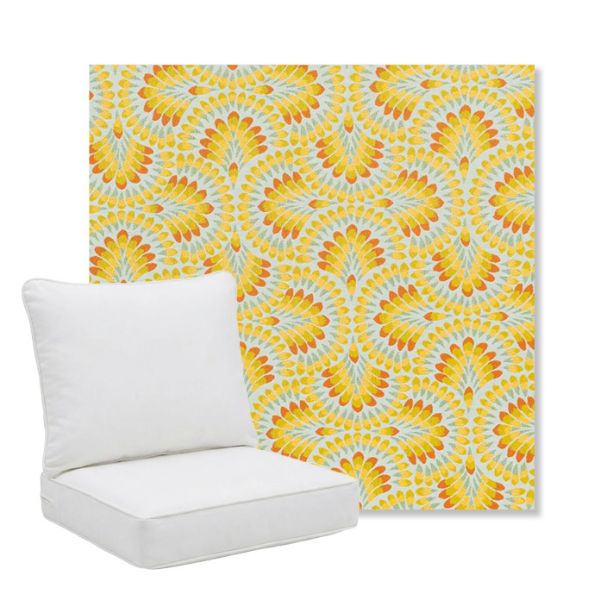 Picture of Plume Tropics | Pillow Back Deep Seating Outdoor Cushions - Sunbrella© Fabric