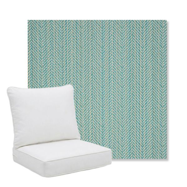 Picture of Posh Aqua | Pillow Back Deep Seating Outdoor Cushions - Sunbrella© Fabric