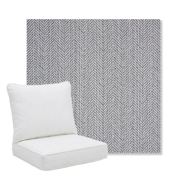 Picture of Posh Graphite | Pillow Back Deep Seating Outdoor Cushions - Sunbrella© Fabric