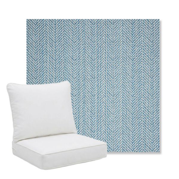 Picture of Posh Sky | Pillow Back Deep Seating Outdoor Cushions - Sunbrella© Fabric