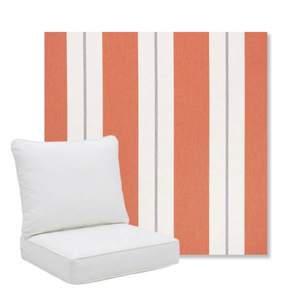 Picture of Relate Persimmon | Pillow Back Deep Seating Outdoor Cushions - Sunbrella© Fabric