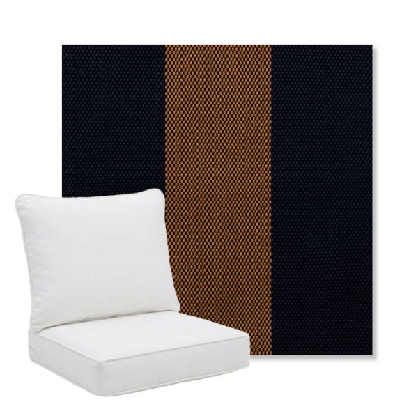 Picture of Rothko Bourbon Blue | Pillow Back Deep Seating Outdoor Cushions - Sunbrella© Fabric