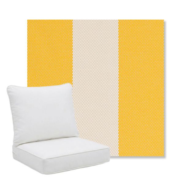 Picture of Rothko Lemonade | Pillow Back Deep Seating Outdoor Cushions - Sunbrella© Fabric