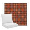 Picture of Rubix Spicy Melon | Pillow Back Deep Seating Outdoor Cushions - Sunbrella© Fabric