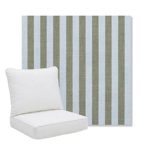 Picture of Sail Away Aloe | Pillow Back Deep Seating Outdoor Cushions - Sunbrella© Fabric
