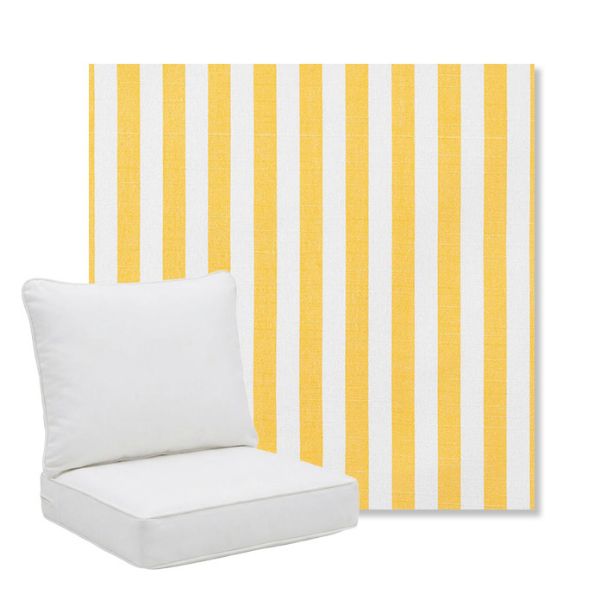 Picture of Sail Away Sunflower | Pillow Back Deep Seating Outdoor Cushions - Sunbrella© Fabric