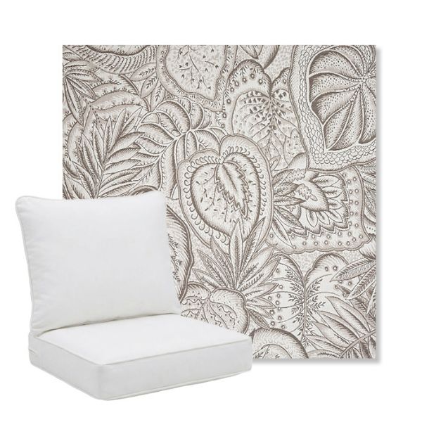 Picture of Sensibility Linen | Pillow Back Deep Seating Outdoor Cushions - Sunbrella© Fabric