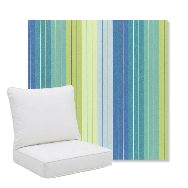 Picture of Seville Seaside | Pillow Back Deep Seating Outdoor Cushions - Sunbrella© Fabric