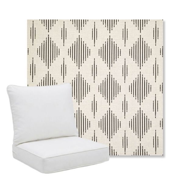 Picture of Spinner Diamond Onyx | Pillow Back Deep Seating Outdoor Cushions - Sunbrella© Fabric