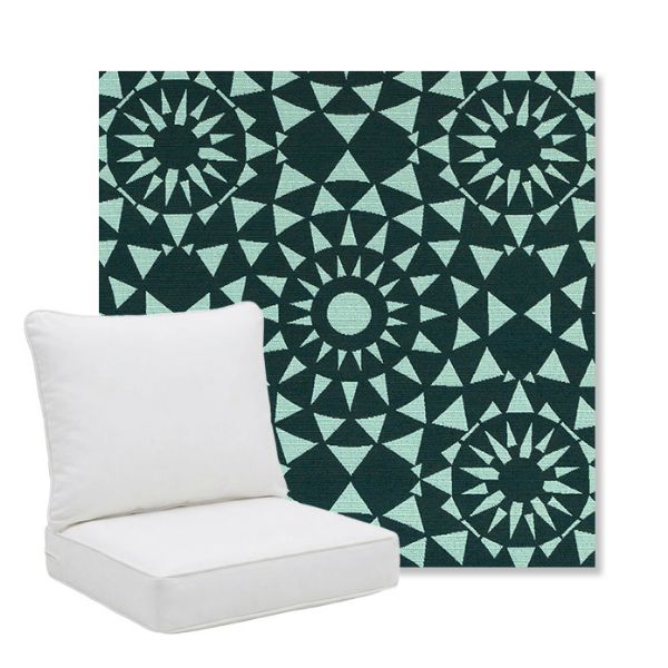 Picture of Sundial Seaweed | Pillow Back Deep Seating Outdoor Cushions - Sunbrella© Fabric