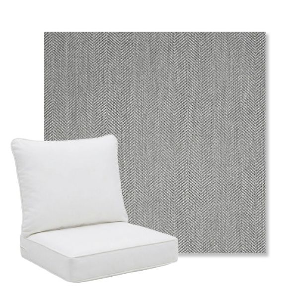 Picture of Switch Silver | Pillow Back Deep Seating Outdoor Cushions - Sunbrella© Fabric
