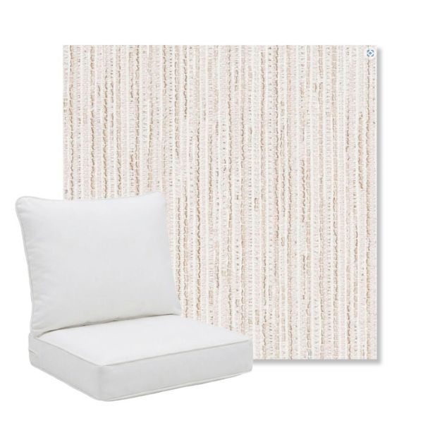 Picture of Tectonic Parchment | Pillow Back Deep Seating Outdoor Cushions - Sunbrella© Fabric