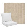 Picture of Ticking Dove | Pillow Back Deep Seating Outdoor Cushions - Sunbrella© Fabric