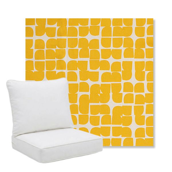 Picture of Toggle Lemon Drop | Pillow Back Deep Seating Outdoor Cushions - Sunbrella© Fabric