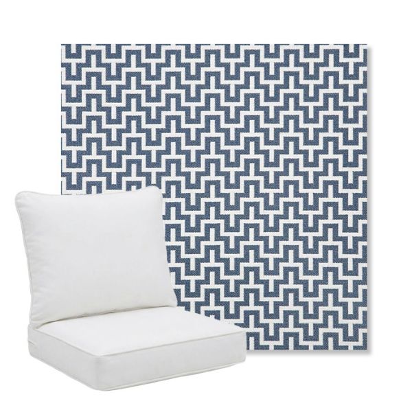 Picture of Underline Denim | Pillow Back Deep Seating Outdoor Cushions - Sunbrella© Fabric