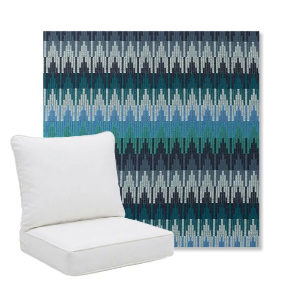 Picture of Valley Lagoon | Pillow Back Deep Seating Outdoor Cushions - Sunbrella© Fabric
