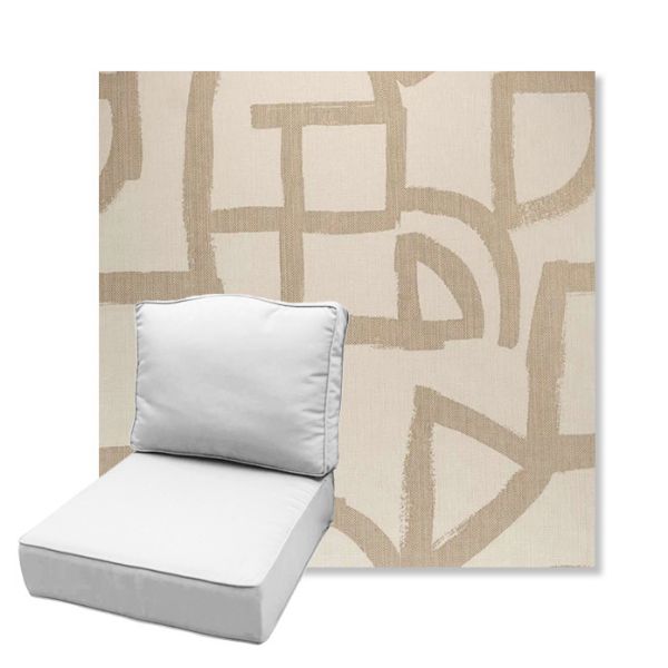 Picture of Brushstroke Stucco | Estate Back Deep Seating Outdoor Cushions - Sunbrella© Fabric