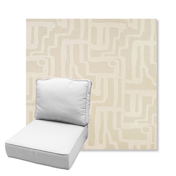 Picture of Escher Alabaster | Estate Back Deep Seating Outdoor Cushions - Sunbrella© Fabric