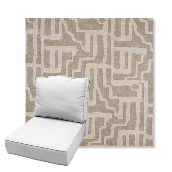 Picture of Escher Greige | Estate Back Deep Seating Outdoor Cushions - Sunbrella© Fabric