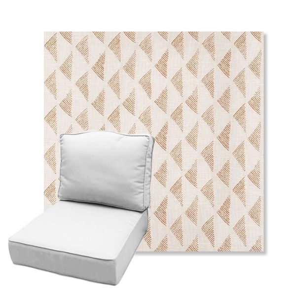 Picture of Etched Angles Congnac | Estate Back Deep Seating Outdoor Cushions - Sunbrella© Fabric