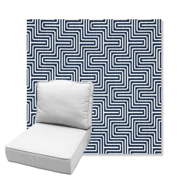Picture of Figure Indigo | Estate Back Deep Seating Outdoor Cushions - Sunbrella© Fabric