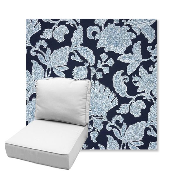 Picture of Floral Song Navy | Estate Back Deep Seating Outdoor Cushions - Sunbrella© Fabric