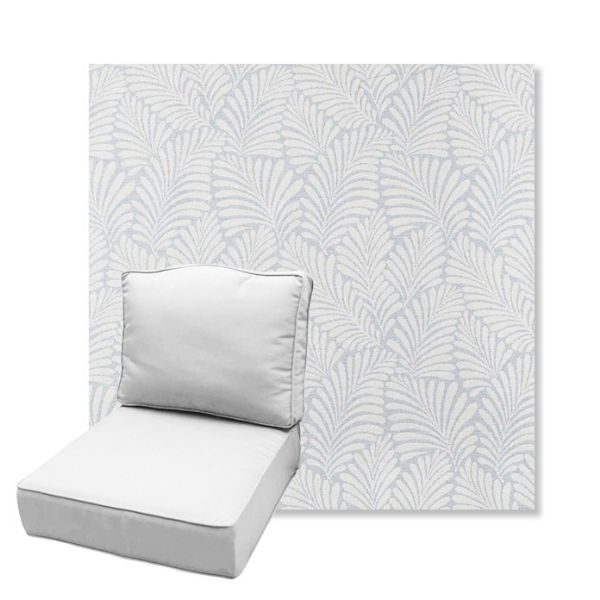 Picture of Frond Sky | Estate Back Deep Seating Outdoor Cushions - Sunbrella© Fabric