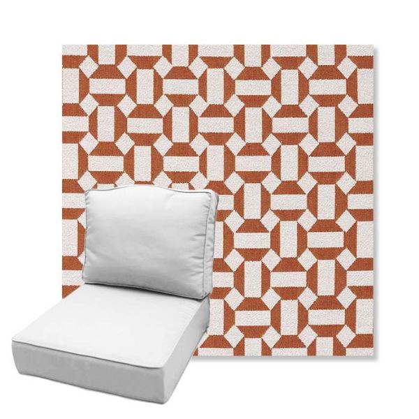 Picture of Hoopla Tobiko | Estate Back Deep Seating Outdoor Cushions - Sunbrella© Fabric