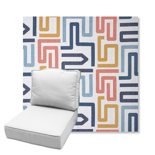 Picture of Labyrinth Fiesta | Estate Back Deep Seating Outdoor Cushions - Sunbrella© Fabric