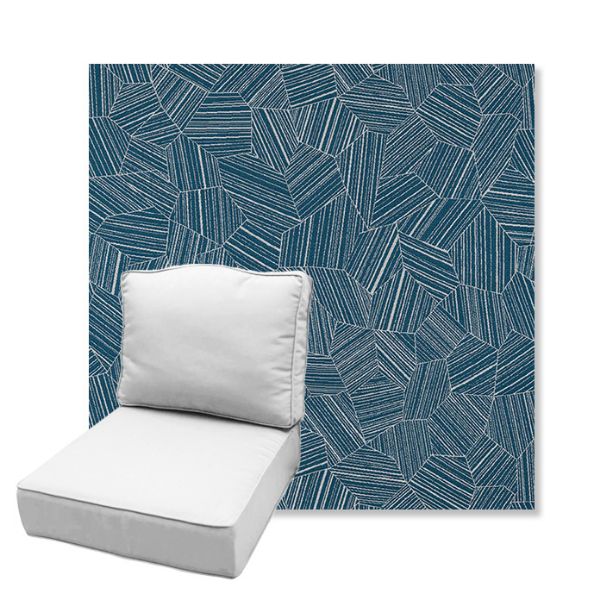 Picture of Leaf Structure Lagoon | Estate Back Deep Seating Outdoor Cushions - Sunbrella© Fabric