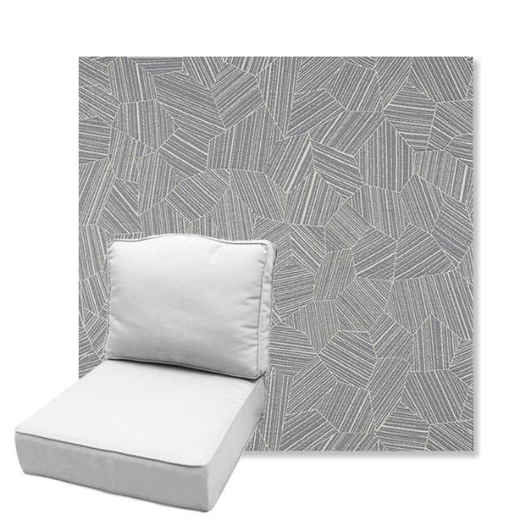 Picture of Leaf Structure Slate | Estate Back Deep Seating Outdoor Cushions - Sunbrella© Fabric
