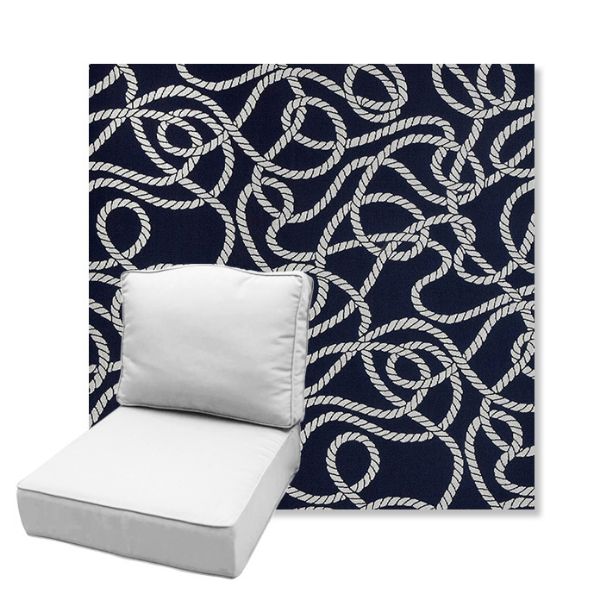 Picture of Maritime Nautical | Estate Back Deep Seating Outdoor Cushions - Sunbrella© Fabric
