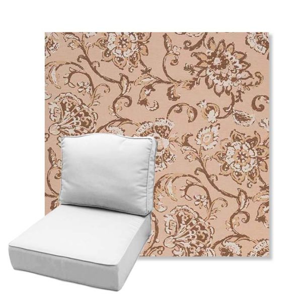 Picture of Martha Floral Dogwood | Estate Back Deep Seating Outdoor Cushions - Sunbrella© Fabric