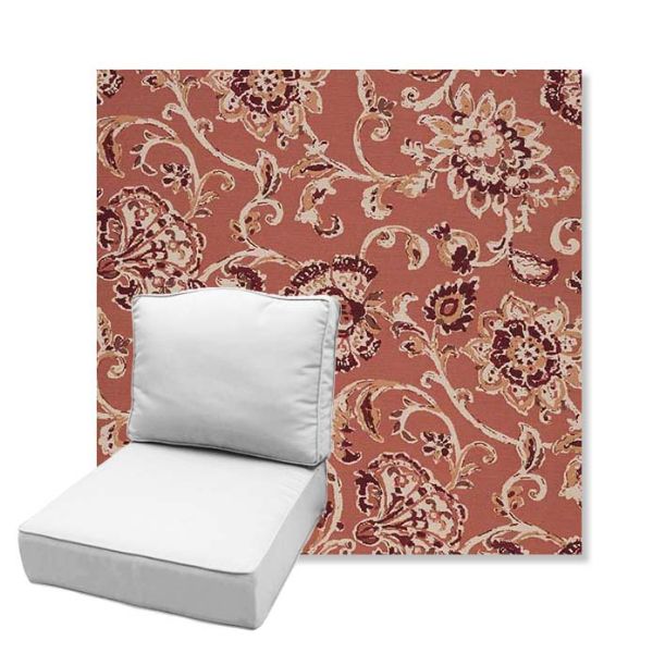 Picture of Martha Floral Rose Vine | Estate Back Deep Seating Outdoor Cushions - Sunbrella© Fabric