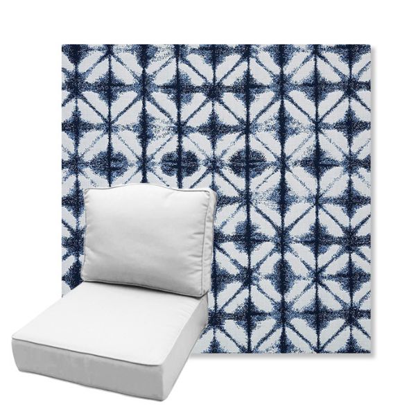 Picture of Midori Indigo | Estate Back Deep Seating Outdoor Cushions - Sunbrella© Fabric