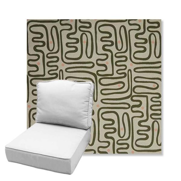 Picture of Nema Sagebrush | Estate Back Deep Seating Outdoor Cushions - Sunbrella© Fabric