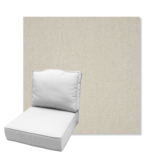 Picture of Odette Alabaster | Estate Back Deep Seating Outdoor Cushions - Sunbrella© Fabric