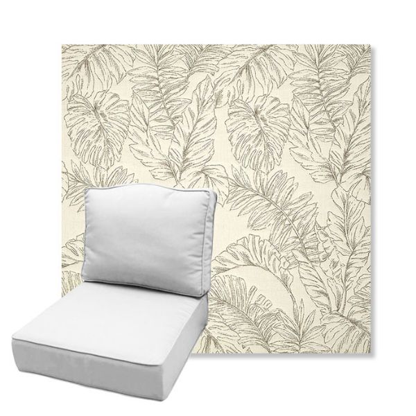 Picture of Palma Whitesand | Estate Back Deep Seating Outdoor Cushions - Sunbrella© Fabric