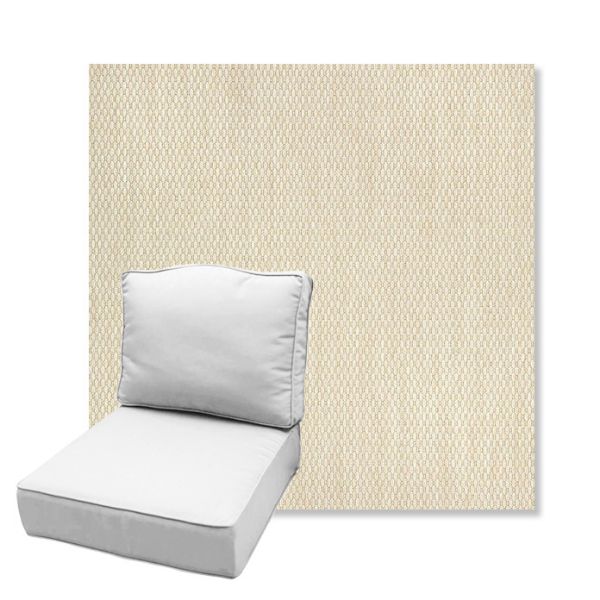 Picture of Pique Flax | Estate Back Deep Seating Outdoor Cushions - Sunbrella© Fabric