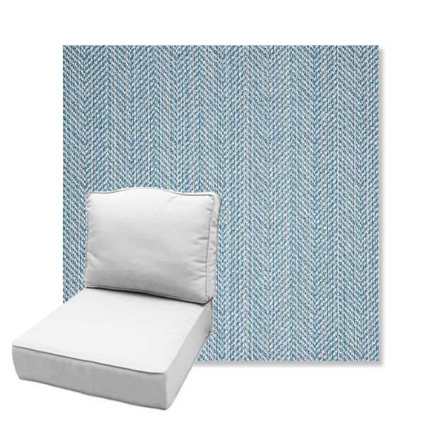 Picture of Posh Sky | Estate Back Deep Seating Outdoor Cushions - Sunbrella© Fabric