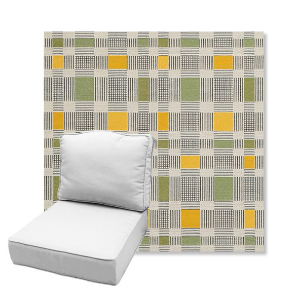 Picture of Rubix Lemon Lime | Estate Back Deep Seating Outdoor Cushions - Sunbrella© Fabric