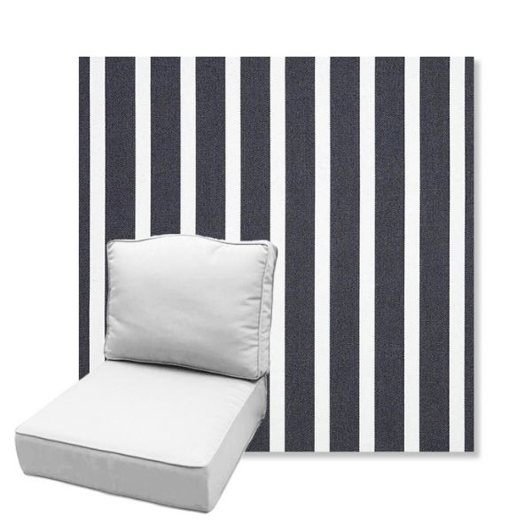 Picture of Shore Navy | Estate Back Deep Seating Outdoor Cushions - Sunbrella© Fabric