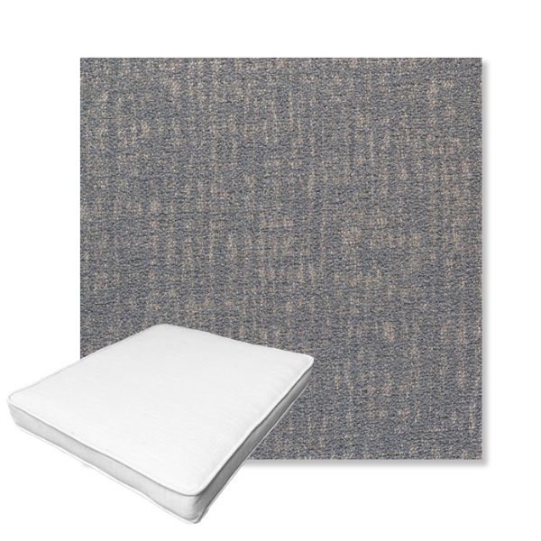 Picture of Abstraction Denim | Boxed Outdoor Dining Chair Seat Cushions - Sunbrella© Fabric