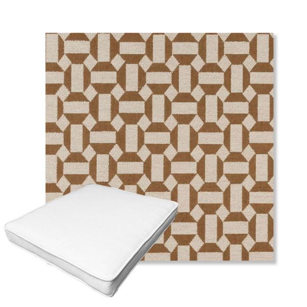 Picture of Assemble Teak | Boxed Outdoor Dining Chair Seat Cushions - Sunbrella© Fabric