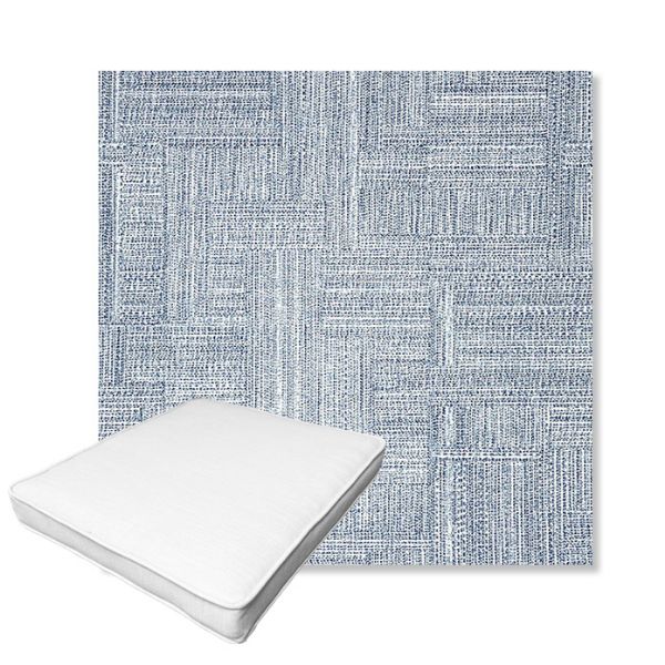 Picture of Boro Indigo | Boxed Outdoor Dining Chair Seat Cushions - Sunbrella© Fabric